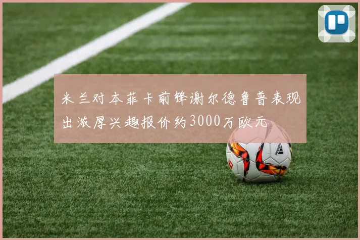 米兰对本菲卡前锋谢尔德鲁普表现出浓厚兴趣报价约3000万欧元